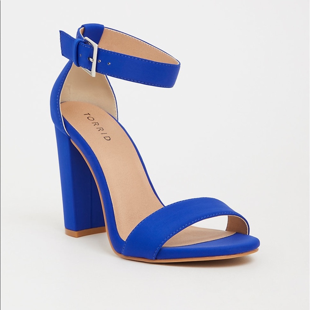 Torrid blue ankle strap heel (wide width)